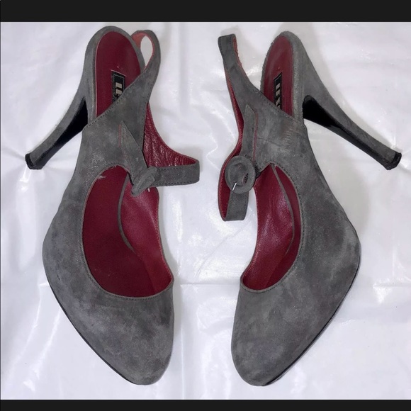Lesilla Brand Shoes - Lesilla High Heels AnkleStrap Sz7 Gray Suede